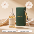 Sérum coréen liftant Hestaly, flacon, coffret et seringue cosmétique